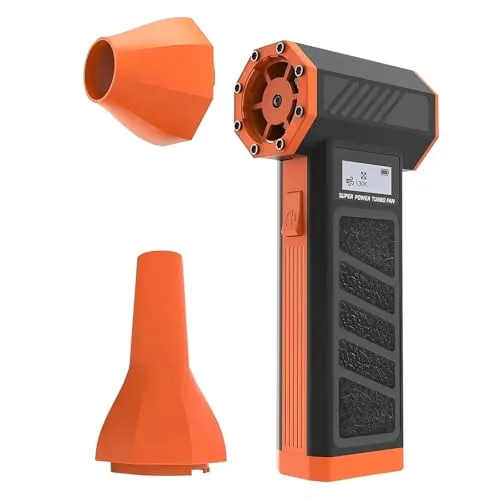 300000RPMブラシレスダストブロワー、屋外/屋内清掃用60m / s高速ジェット、電子機器用Type-C充電式ターボファン、C(Black)