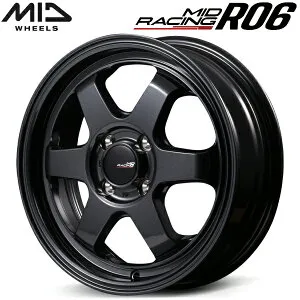MID MID RACING R06 4本Set クリスタルブラック7.0J-16インチ 4穴/PCD100 インセット+35【送料無料・代引不可】
