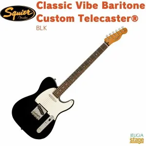 Squier Classic Vibe Baritone Custom Telecaster, Laurel Fingerboard, Parchment Pickguard, Blackスクワイア スクワイヤー クラシックヴァイブ テレキャスター バリトン ブラック【Stage-Rakuten Guitar】エレキギター 黒 Fen