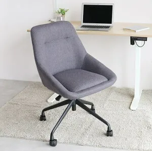 【メーカー直送】 おしゃれ 椅子 オフィスチェア puff グレー CH-3817GY キャスター付き 一人掛け 一人用 クッション座面 シンプル