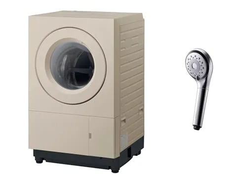 パナソニック ドラム式洗濯乾燥機 幅60cm 洗濯10kg/乾燥5kg 左開き NA-SD10HBL-C + パナソニック シャワーヘッド ファインベール EH-SH50-S