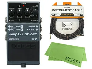 BOSS ボス Amp & Cabinet IR-2 + Roland ケーブル セット + マークスオリジナルクロス セット アンプ・シミュレーター