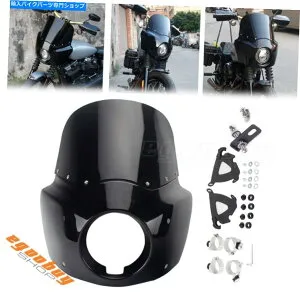 Fairings ハーレーFXBB FXST FXLR 2018-UpのためのオートバイヘッドライトフェアリングW/ 11 フロントガラス Motorcycle Headlight Fairing w/ 11 Windshield For Harley FXBB FXST FXLR 2018-up【並行輸入品】