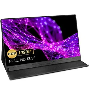 EVICIV 13.3インチ/モバイルモニター/モバイルディスプレイ/薄型/IPSパネル/USB Type-C/標準HD/mini DP/スリーブケース付 EVC-1301