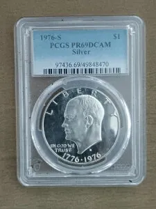 1976年 S アイゼンハワー $1 PCGS PR69DCAM シルバー