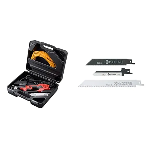 京セラ(Kyocera) 旧リョービ 電気のこぎりキット 工具なしでブレード交換可能 ASK-1010KT 618400B ＆ 大掃除用ブレードセット レシプロソー・電気のこぎり用 黒・銀 66400217 【セット買い】