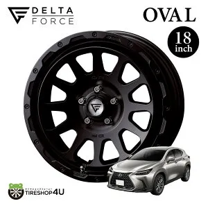 4本セット デルタフォース オーバル 18x8.0J 5/114.3 +38 CB73.1φ サテンブラック DELTA FORCE OVAL FF SBK ホイール 単品 4本価格 送料無料 LEXUS レクサス NX デリカD5 RAV4 18インチ 18×8J 5-114.3 フローフォーミ