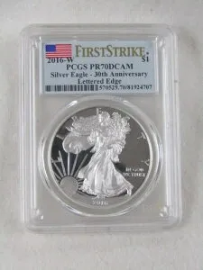 2016-W シルバー アメリカンイーグル ドルコイン PCGS PF70DCAM 30周年記念