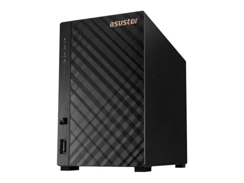 Asustor AS1102TL Drivestor 2 Lite 2ベイ NAS クアッドコア 1.7GHz CPU 1GbEポート 1GB DDR4 (ディスクレス)。