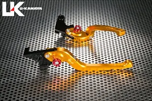 YZF-R6（99～04年） 可倒式Rタイプ アルミビレットレバーセット（ゴールド） U-KANAYA