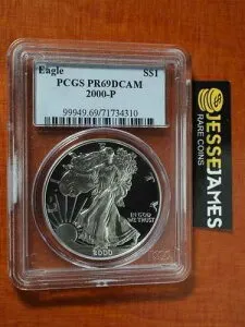 2000 P プルーフ シルバー イーグル PCGS PR69 DCAM クラシック ブルーラベル