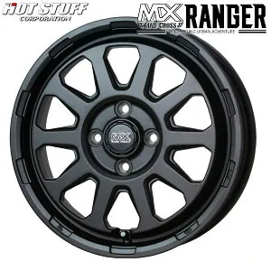 送料無料 新品アルミホイール4本スペーシアギア ファンクロス デリカミニ など 軽自動車 MAD CROSS RANGERマッドクロス レンジャーマットブラック （MTBK）14インチ 4.5J +45 4H PCD100JWL-T 495KG 規格対