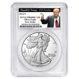 2022-S $1 1オンス プルーフ アメリカンシルバーイーグル PCGS PR69DCAM FS トランプ45周年記念