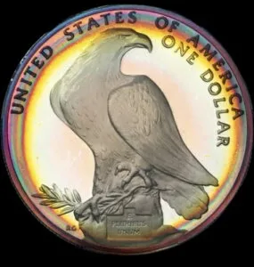 1984-S ロサンゼルス XXIII オリンピック コロシアム シルバー ダラー PCGS プルーフ 68 DCAM トーン