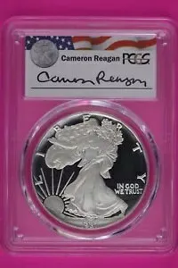 1987 S PR 69 シルバー イーグル レーガン レガシー キャメロン レーガン シグネチャー PCGS 930