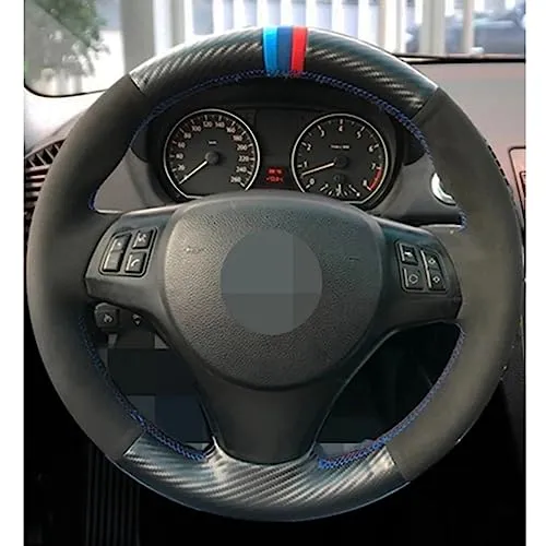 ハンドルカバー for BMW M スポーツ M3 E90 E91 E92 E93 用、カスタマイズされた車のステアリングホイールカバー