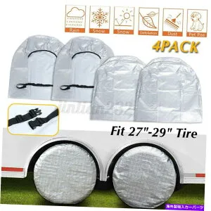 Wheel Covers Set of 4 RVトレーラーキャンピングカー車のトラックとモーターTの場合27-29 セット4輪タイヤのカバー 27-29 Set Of 4 Wheel Tire Covers For RV Trailer Camper Car Truck And Motor T 【並行輸入品】