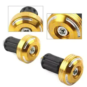 7/8 インチハンドルバーグリップハンドルバーエンドキャッププラグスライダーゴールドモーター CNC ダートバイク 7/8'' Handlebar Grips Handle Bar End Cap Plugs Slider Gold Motor CNC Dirt Bike 【並行輸入品】