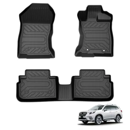 Virauto スバル フォレスター SK系 3D フロアマット 1列目用&2列目用 5代目 SK5 SK9 SKE 2018年7月~2025年4月 専用設計 トランクマット カーマット TPE 滑り止め 防水 キズ&汚れ防止 耐摩擦 取付簡単 お手入れ