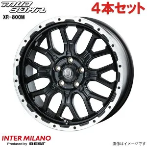 アルミホイール ハイエース 200系 トヨタ インターミラノ マッドバーン XR-800M 4本 1台分 16インチ 6穴 【16×6.5J 6-139.7 INSET38 マットブラック/リムポリッシュ(MBK/RP)】