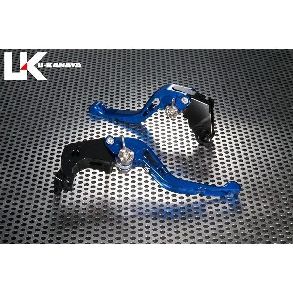 U-KANAYA ユーカナヤ GPタイプ ショートアルミビレットレバーセット アジャスターカラー：オレンジ / レバーカラー：ブルー XL750 TRANSALP HONDA ホンダ