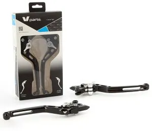 V PARTS ブイパーツ スタンダードレバー 175mm ブラック/アルミ製ボルトアダプター付き (セット) Aprilia/Piaggio RSV4 1100 ABS FACTORY TUONO 1000 V4 R APRC RR APRILIA アプリリア ブレーキ・クラッチレバーセッ