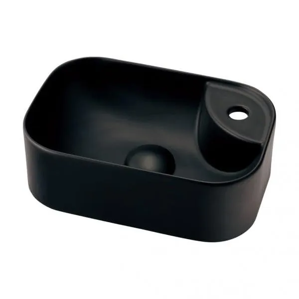カクダイ 角型手洗器 493-273-D マットブラック 置型 陶器製 W190×D140mm