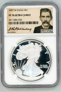 2007-W プルーフ シルバー イーグル NGC PF 70 ウルトラ カメオ
