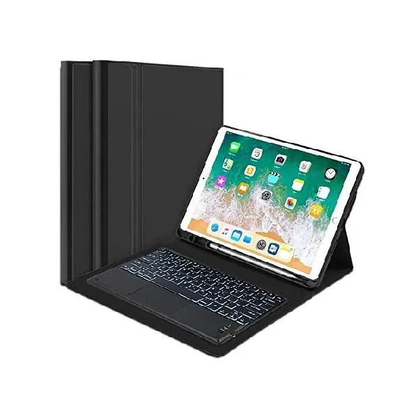 QYiiD Keyboard Case with Touchpad for iPad Pro 12.9-inch 2017/2015 (2nd ＆ 1st Gen - [7 Color Backlit] - Ultra-Thin PU Leather Case with Deta_並行輸入