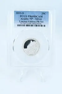 2012-S PCGS PR69DCAM シルバー 限定版 アカディア NP クォータープルーフ 25セント