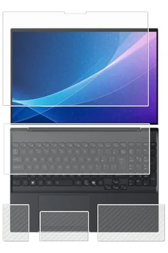 [4点セット(画面+パームレスト+タッチパッド+キーボードカバー)] ClearView Fujitsu FMV Note A A79-L1 WA4-L1 2026年モデル Ver.2 16インチ用 [高硬度9H アンチグレア] 液晶 保護 フィルム 反射