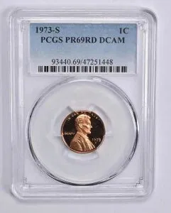 PR69 DCAM RD 1973-S リンカーン記念セント 1セント PCGS ブルーレーベル