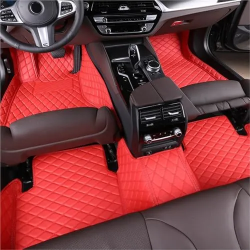 に適合する C クラス W203 2004-2007 W204 W205 W206 2023 インテリアアクセサリー人工皮革 3D 車のフロアマット 3Dフロアマット(ワインレッド,2015-2020)