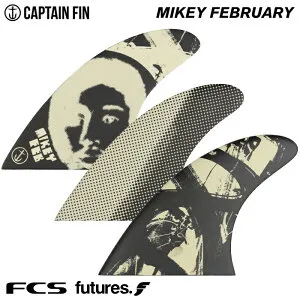 キャプテンフィン フューチャーフィン トライフィン マイキーフェブラリー スラスター CAPTAIN FIN CO. MIKEY FEBRUARY THRUSTER ブラック/クリーム ハニカムコア Mサイズ FCS FUTURES. エフシーエス フュー