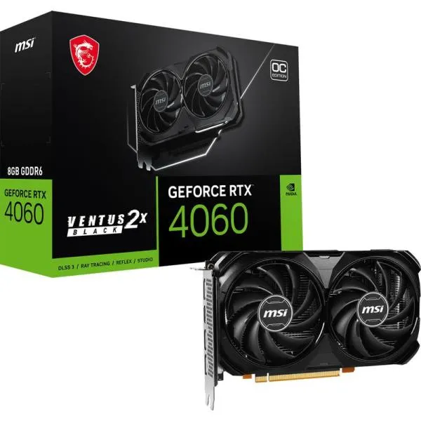 MSI GeForce RTX 4060 VENTUS 2X BLACK 8G OC グラフィックスボード VD8560