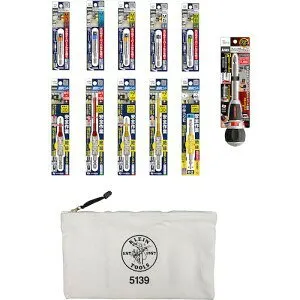 アネックスツール■品番：ATDK-SET□発注コード：538-8109□アネックス電設工具11点セット□H6.35mm六角軸□ケース色：白□ケース寸法(mm)間口：320□ケース寸法(mm)奥行：180□セット内容(点)：11