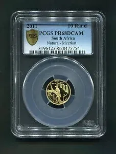 PCGS セキュア 南アフリカ 2011 R10 ナチュラ ミーアキャット PR69DCAM ゴールド コイン 無料船