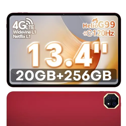 TECLAST T65 Plus 13.4インチタブレット Helio G99 120Hz高リフレッシュレート 10000mAh Type-C+PD 18W急速充電 20GB+256GB+1TB拡張 1920×1200 FHD画面、4G LTE+WiFi+