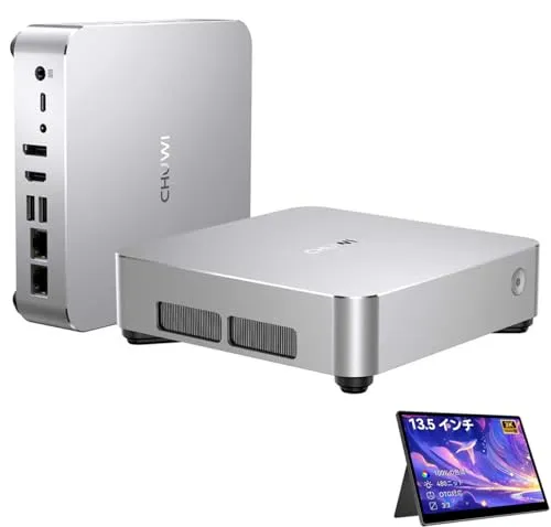 CHUWIミニPC AuBox AMD Ryzen 7 8745HS+モバイルモニター 13.5インチ+ (8C/16T)最大4.9GHz mini pc DDR5 16GB 512GB SSD Windows 11 Pro Office 2024 搭載