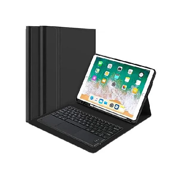 QYiiD Keyboard Case with Touchpad for iPad Pro 12.9-inch 2017/2015 (Old Model, 2nd ＆ 1st Generation, Ultra-Thin PU Leather Case with Detacha_並行輸入