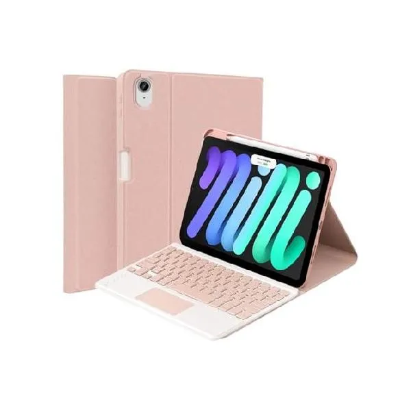 QYiiD Touchpad Keyboard Case for iPad mini (A17 Pro) 7th Generation/Mini 6th Gen 8.3 Inch, Magnetically Detachable Wireless Keyboard, Smart F_並行輸入
