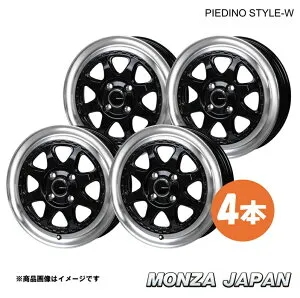 MONZA JAPAN PIEDINO STYLE-W アルト ラパン HE21S 2002/01～2008/11/ターボ ホイール 4本【15×4.5J 4-100 INSET+45 DBR】 PW-02×4 ピエディーノ スタイルW