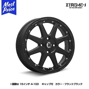 エクストリームJ XTREME-J 14インチ 4.5J 43 4-100 フラットブラック ホイール1本 | MLJ エムエルジェイ アルミホイール 艶消し 黒色 14INC インセット43 4穴 PCD100 オフロード カスタム 軽カー Kカー 4WDス