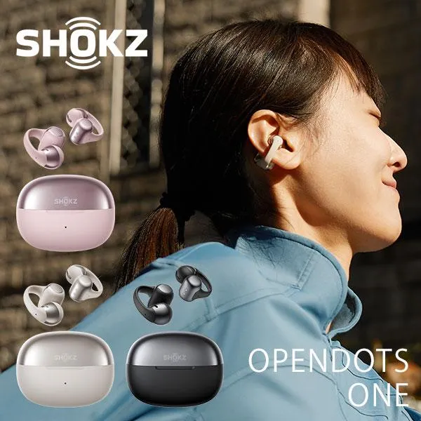 SHOKZ OPENDOTS ONE イヤーカフ型イヤホン オープンドッツ ワン｜ショックス ワイヤレスイヤホン 耳掛け型 自転車/海外×