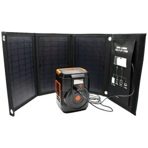 クマザキエイム ソルパ EPB-120SS これだけで安心！簡単ポータブル電源・ソーラーパネルセット