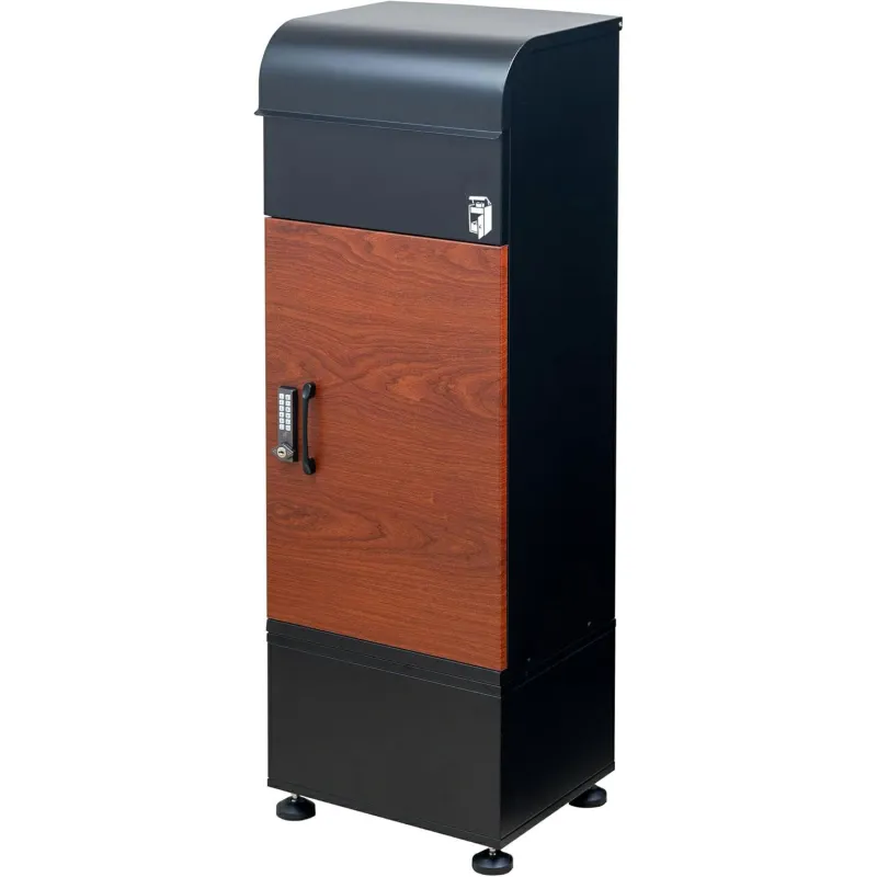 戸建て用 宅配ボックス ルスネコボックス Premium 専用ベースセット 木目 ブラック 複数回投函 おしゃれ 大容量 デザイン性 一戸建て用 防水 組み立て不要 完成品 るすねこぼっくす ルス猫ボックス プレミアム 高さ 清潔 腰痛対策 浸水 積雪