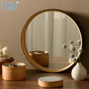 【クーポン対象 4/27 10:59まで】 [正規代理店] Gudee グディ ウォールミラー ラウンド 45cm 壁掛けミラー 鏡 円形ミラー 丸型 竹 LUMI Round bamboo frame wall mirror GudeeLife