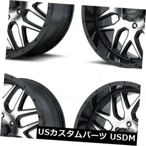 海外輸入ホイール 18x9 American Racing AR910 5x150 25ブラックマシンホイールリムセット（4） 18x9 American Racing AR910 5x150 25 Black Machine Wheels Rims Set(4) 【並行輸入品】