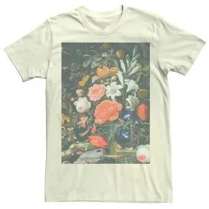 アニメキャラクター メンズ トップス Tシャツ Licensed Character Men's Renaissance Flowers Painting Tee Natural