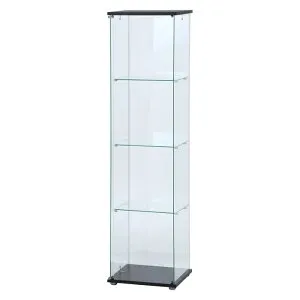 ガラスコレクションケース（クリア）4段 TMG-G130 98880 収納棚 収納 棚 支柱なし 4面クリア ディスプレイケース ガラスキャビネット コレクションケース 送料無料